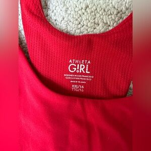 Red Athleta girl cropped tank